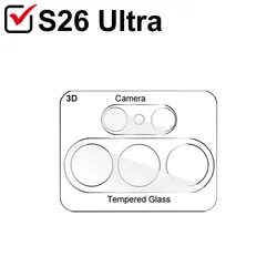 Premium 3D Curved Camera Glass Screen Protector - Ultra Clear, 9H Hardness - Tempered glass (For Samsung S26Ultra)