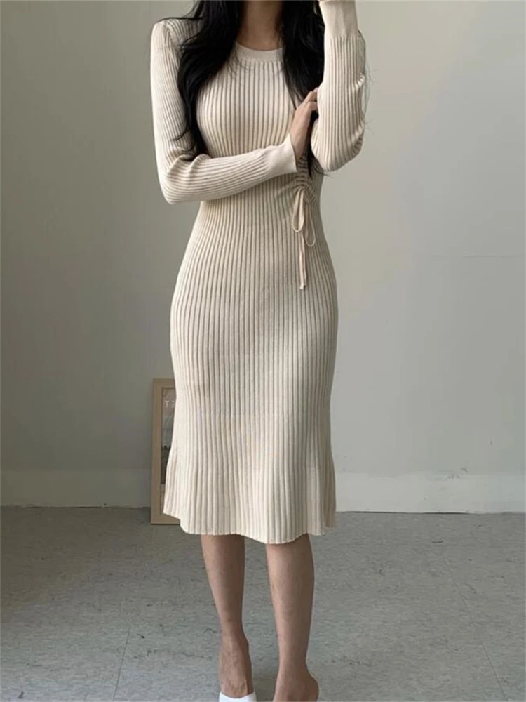 

Spring Women Dress Bodycon Mini Evening Female Vintage Party Knitted Women Dresses Girl Casual Vestido Prom Sexy Skinny Fall Y2K