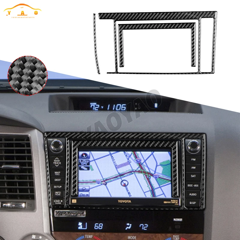 

Для Toyota Tundra 2007-2013 углеродное волокно центральное управление навигация Радио Панель наклейка крышка автомобильные аксессуары