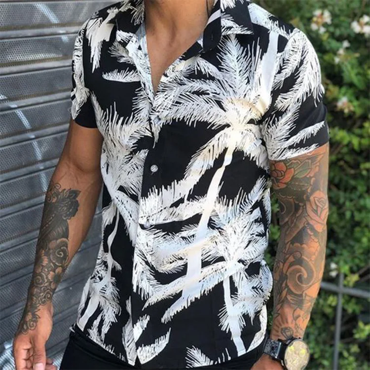

Men's Coconut Print Casual Short-sleeved Polo Shirt