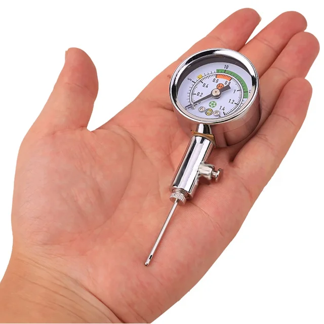 Soccer Ball Pressure Gauge Air Watch Or 3PCS Needle Football Volleyball Barometers Portable Air Release Valve Inflatable Tools 3
