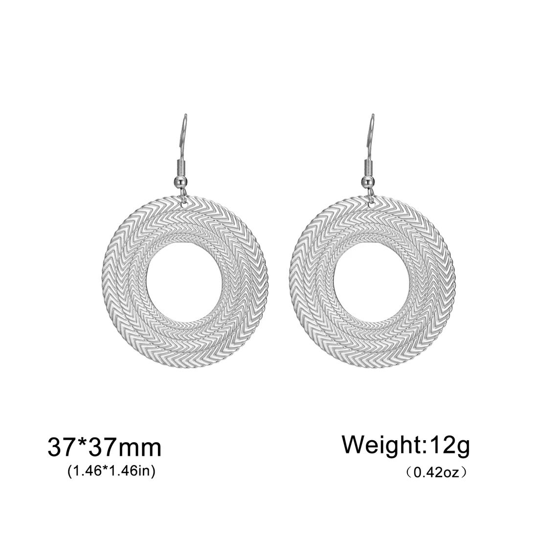 Kreisförmiger Tropfenohrring im böhmischen Stil, Edelstahl, übertrieben, große geometrische baumelnde Ohrringe für Frauen, Schmuck, Geschenk im Großhandel – Detail 14