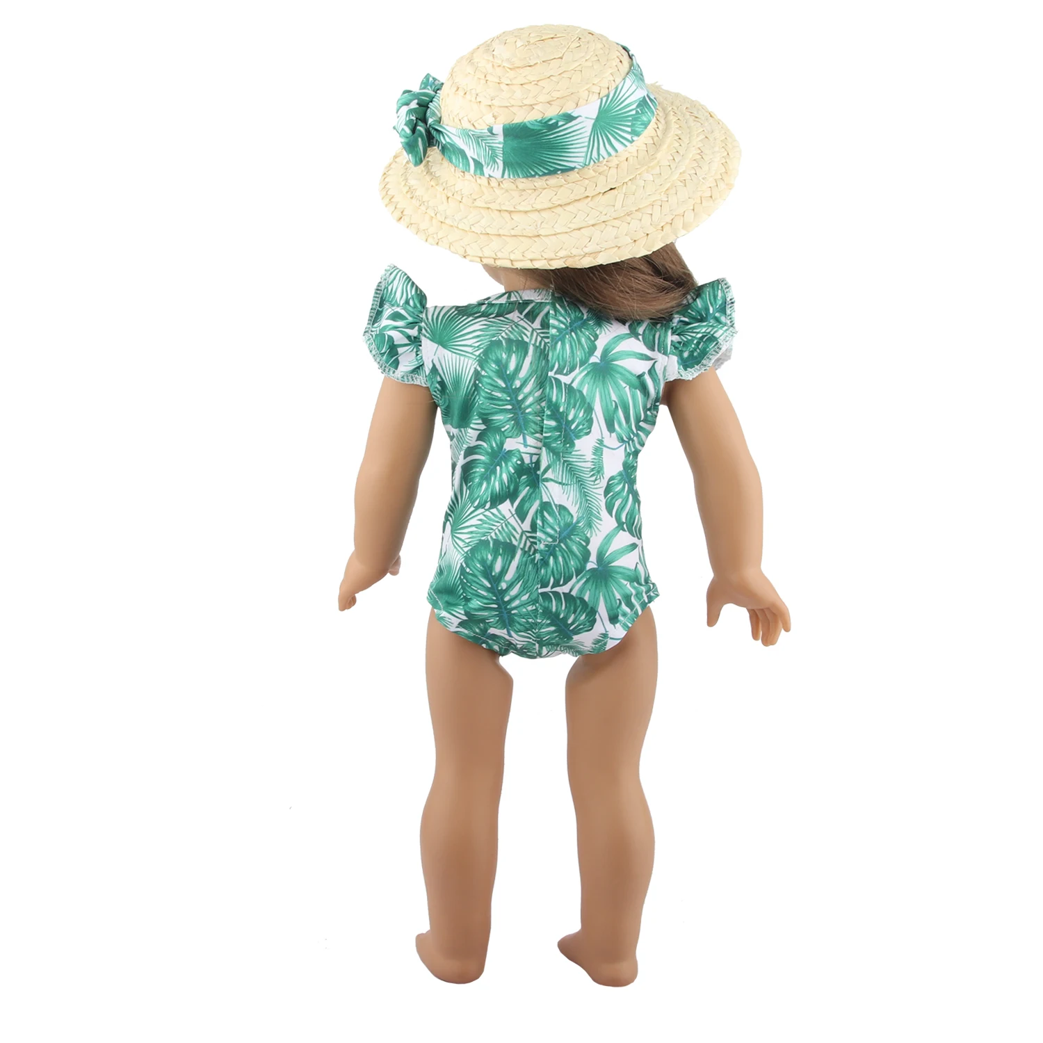 Leopard Print Wave Style Swimsuit For 43cm Baby New Born and 18 inch American doll girls, Generation Baby Clothing accessories