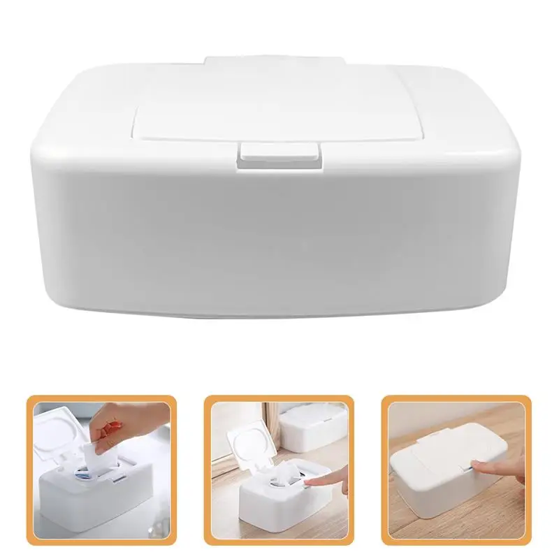 Wet Tissue Box With Lid Household Wipes Case Wipes Dispenser Portable Wipes Napkin Storage Box Holder For Car Home Office