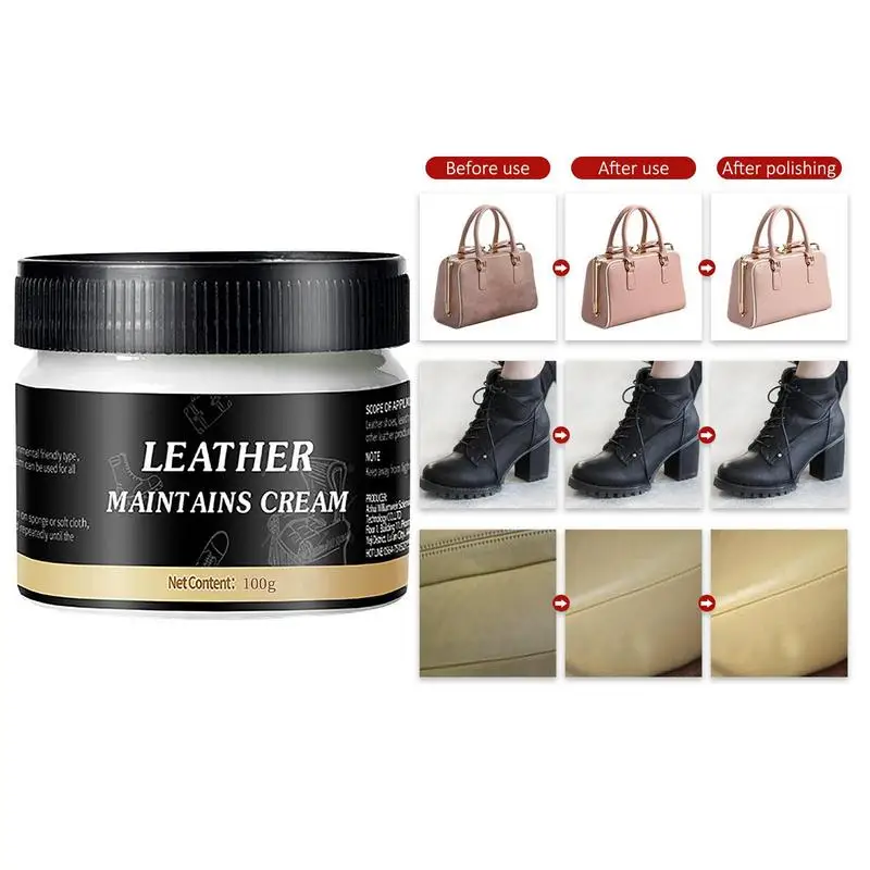 Leather Cream Leather Conditioner for Pant Bag Shoes Furniture Car Seats Polishing Nourishment Care Maintenance