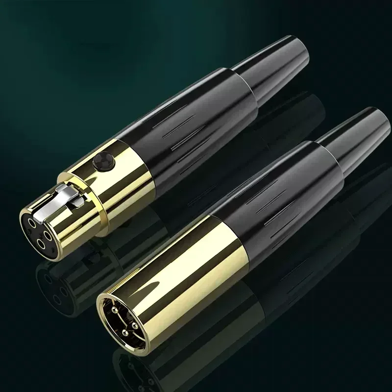 미니 XLR 남성(여성) 플러그 3핀(4핀) XLR 오디오 마이크 커넥터, 맞춤형 전문 장비 바디팩 이어폰용