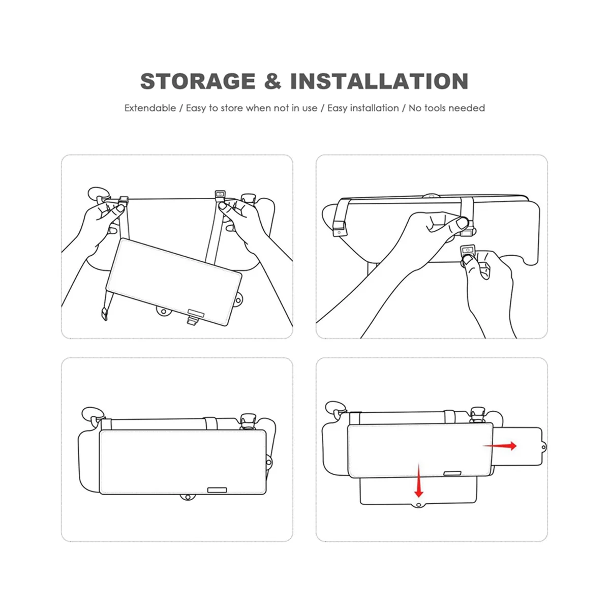 

Car Sunshade Retractable Multifunctional Sunshade Anti-Glare Goggles