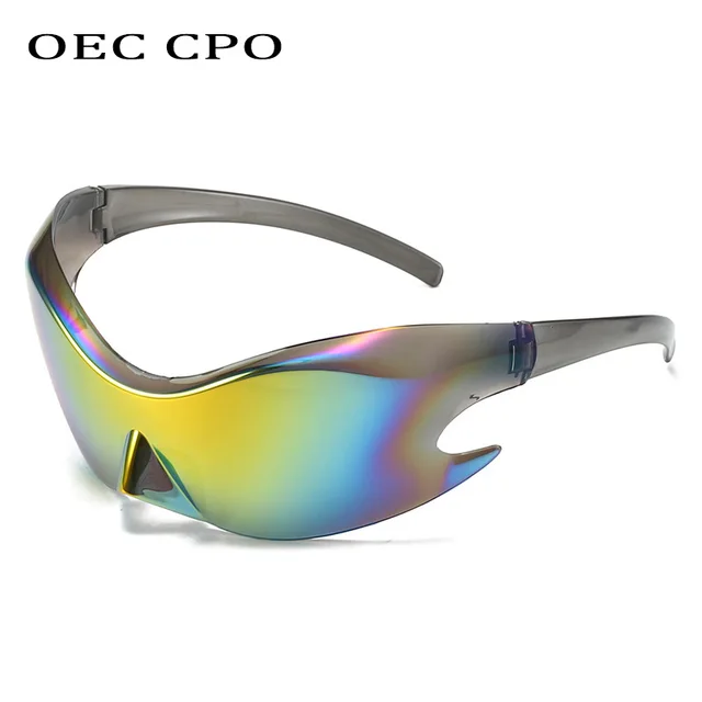 Túlméretezett Védőszemüvegek Punk Y2K Napszemüveg Férfiak Divat 2000 Márka Tükrök Sport Női Rimless Szemüveg Árnyalatok