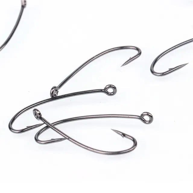 20pcs Barbed Fly Fishing Hooks Black Nickle #4 ~ #20 Caddis Hooks 3X Curve  Shank Fly Tying Nymphs Hooks