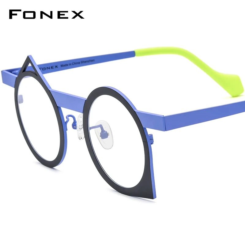 fonex-pure-titanium-glasses-men-colorful-irregular-q-shaped-eyeglasses-2024-new-women-eyewear-f85801