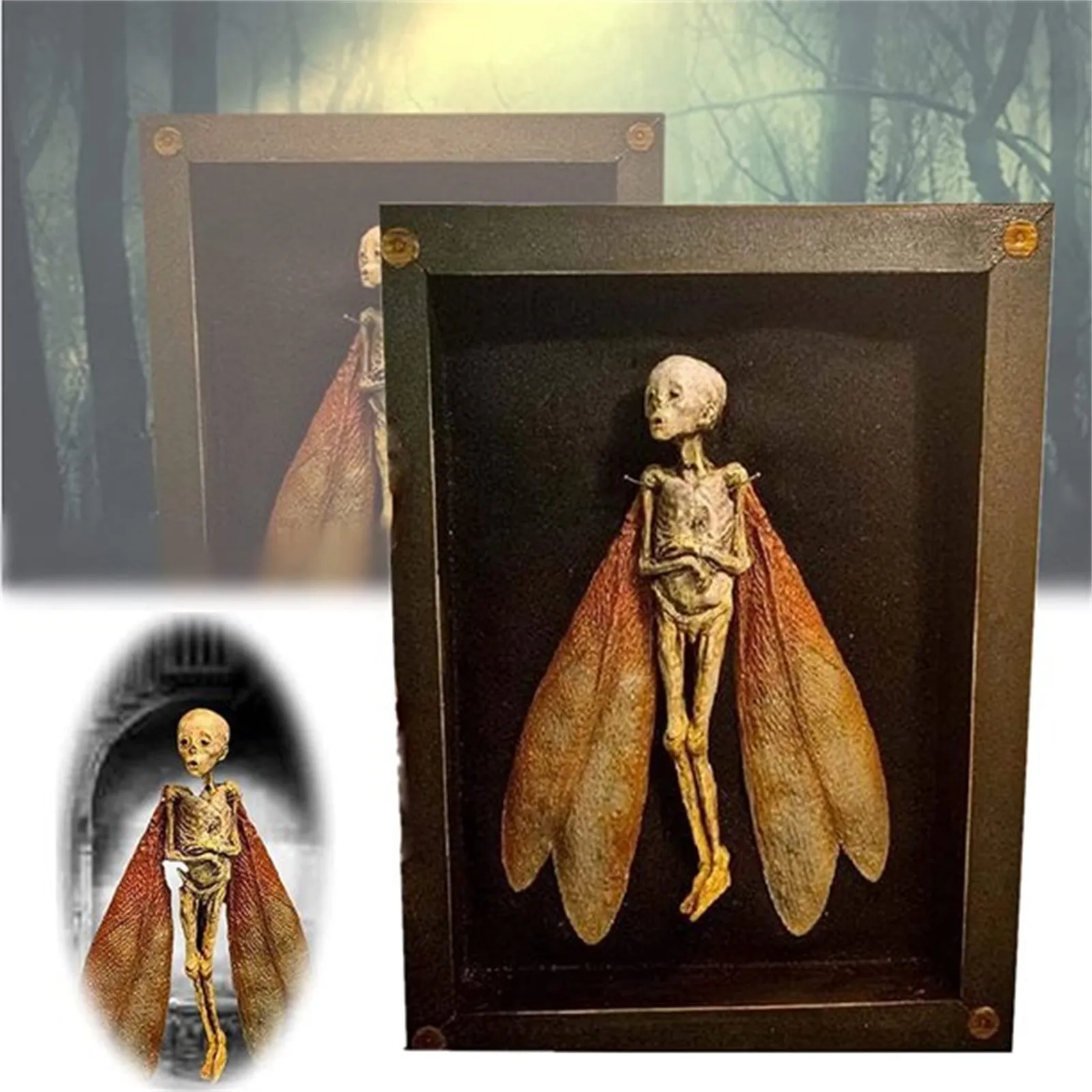 Cursed Items Dead Shadow Box Display Handmade Creepy Mummified Corpse Art Ornament Elf Specimen Weird Ornament