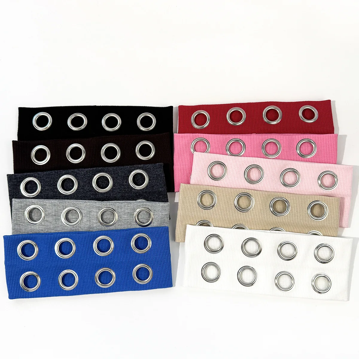 Hip-hop Steampunk Elastic Headband – Punk Style with Hollowed Eyelet Design