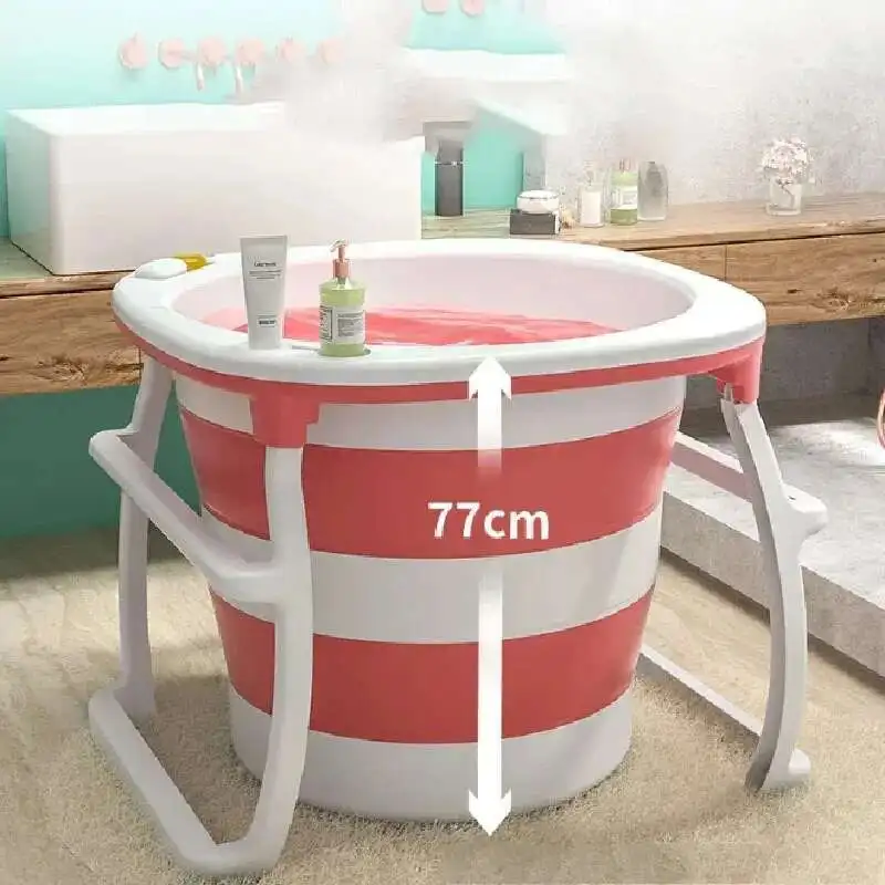 Household Adult Bath Bucket Foldable Rental Room Bathtub Whole Body Bath Barrel Comfortable Bathroom Bidet Dormitory