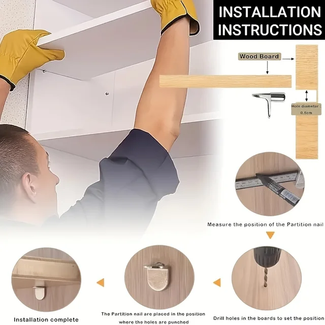 โลหะทนทานชั้นวางสนับสนุนหมุดติดตั้งตู้ชั้นวางของห้องครัวตู้เสื้อผ้าตู้เสื้อผ้าชั้นวางหนังสืออเนกประสงค์ชั้นวางของฮาร์ดแวร์ 3