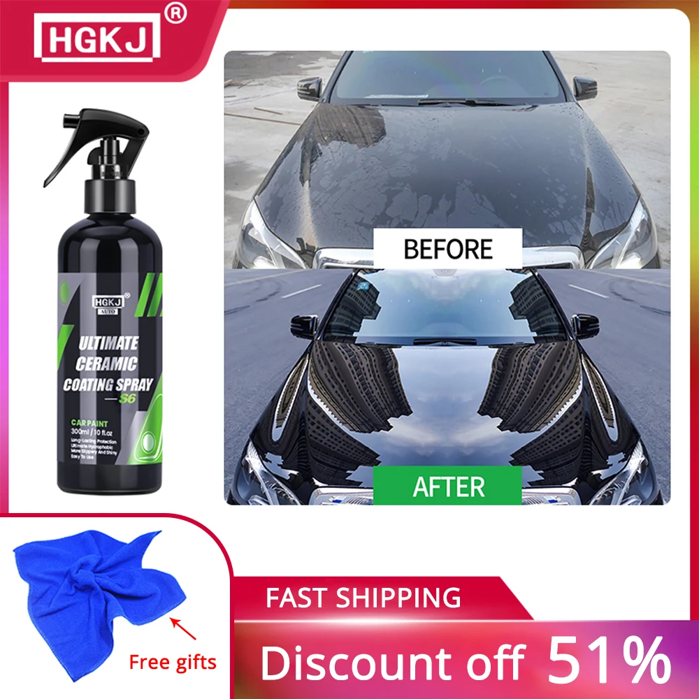 

HGKJ-S6 Ceramic Car Coating Paint Care 50/100/300ml Polishing Paste Nano Products Hydrophobic Quick Coat Liquid Wax polish paint