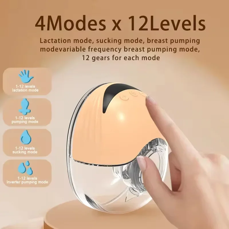 Wearable Breast Milk Pump Silicone LCD Display Hands-free Electric Breast Pump Portable and Comfortable for Novice Mothers 3