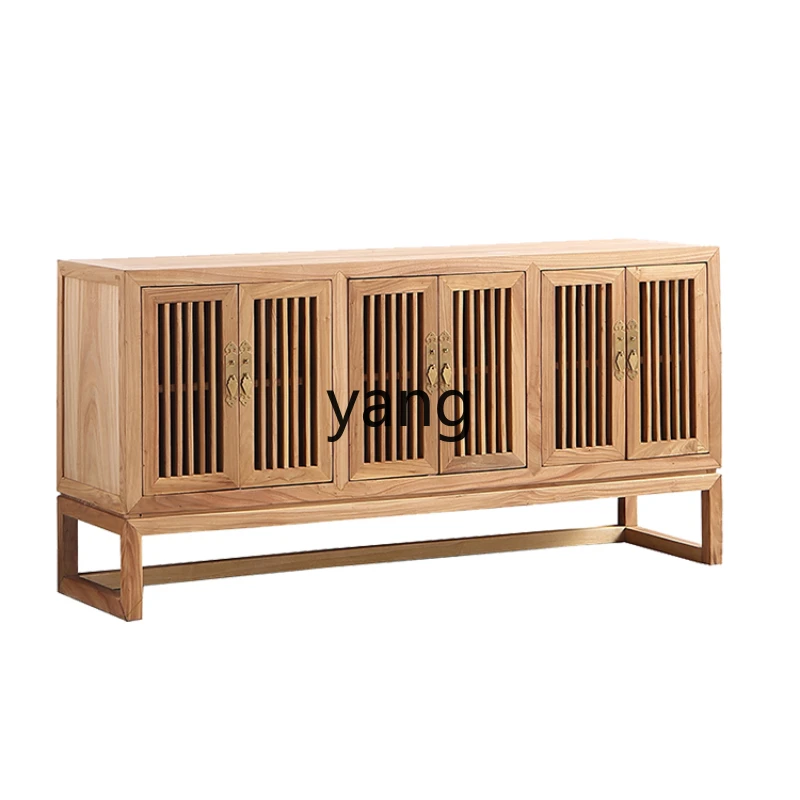 

CX New Chinese Style Old Elm Dining Side Zen Shoe Cabinet Solid Wood Entrance Cabinet