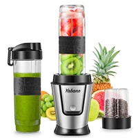 Personal Blender with 2 x 20oz Travel Bottle and Coffee/Spices Jar, Portable Smoothie Blender and Coffee Grinder in One 1