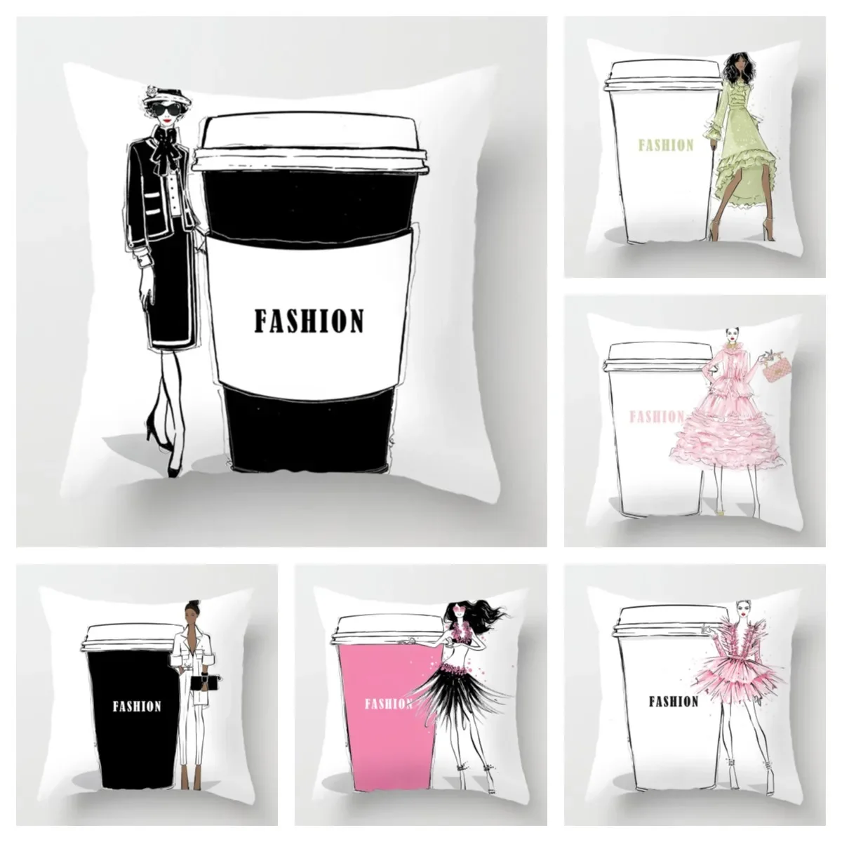 

Скандинавский Париж, модная женская любимая чашка, украшение для дивана в гостиной, наволочка 45*45 40*40