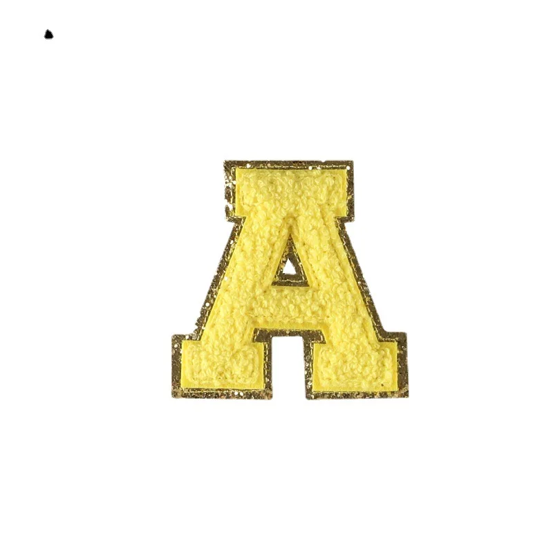 3 Pack Chenille Iron On Glitter Varsity Letter M Patches - Black Chenille  Fabric With Gold Glitter Trim - Sew or Iron on - 5.5 cm Tall