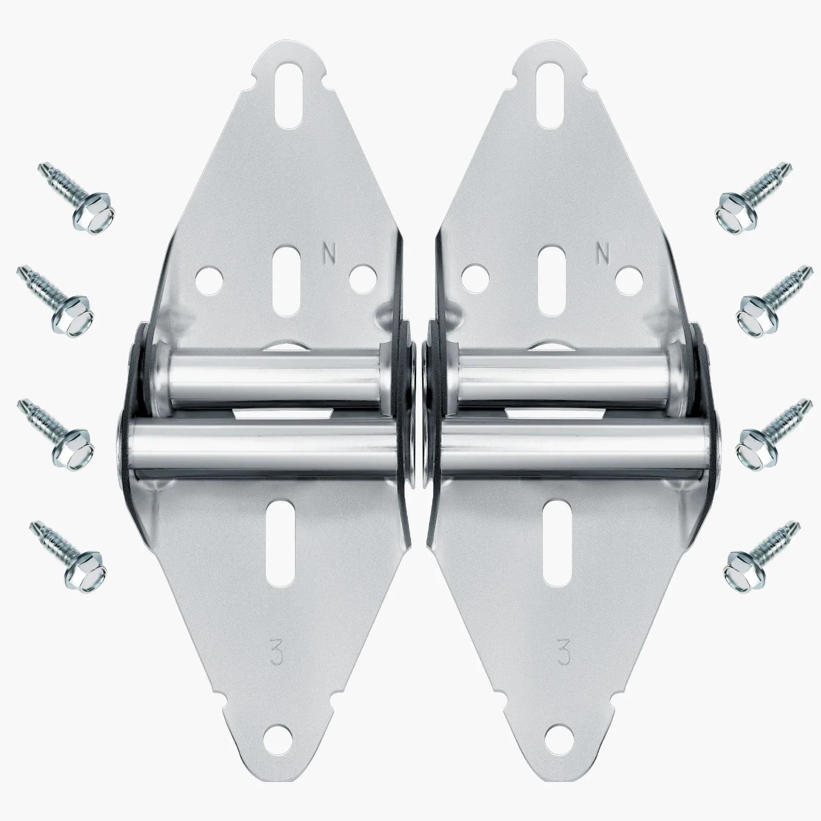 Garage Door Hinge #3 14 Gauge Heavy Duty Steel Galvanized Snowflake Hardware Accessories  Parts Replacement Kit 1 Pair +8 Screws