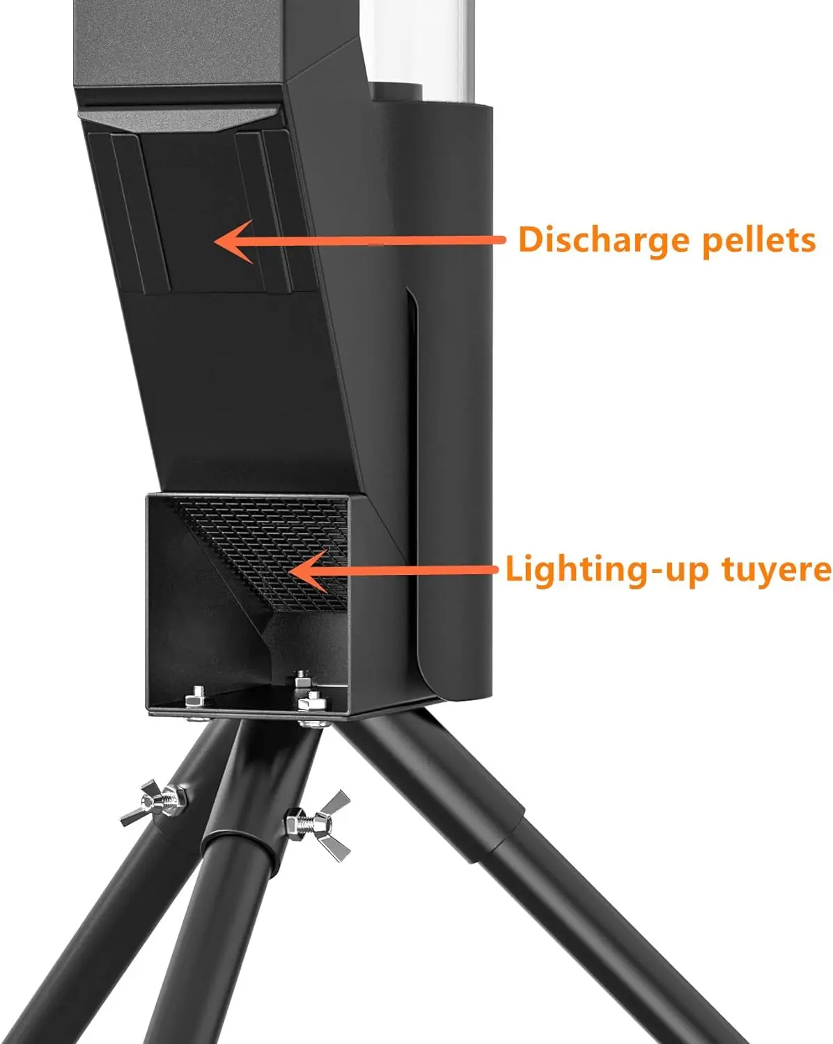 Modern Design Steel Patio Pellet Heater Rocket Fireplace Fire Tube Fire Pipe Column Stove with Torch for Villas