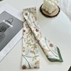 Fashion Floret Printed Hairband Silk Satin Bag Scarf For Women Skinny Long Wrist Ribbon Neck Scarves Hair Scarfs For Women 5