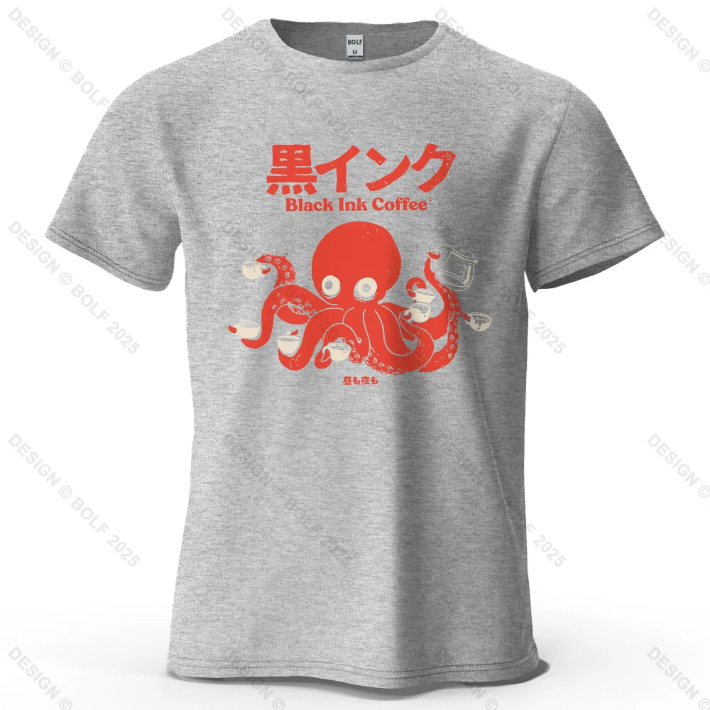 Black Ink Coffee Graphic Oversized Cotton T-Shirt - Unisex Streetwear Tee
