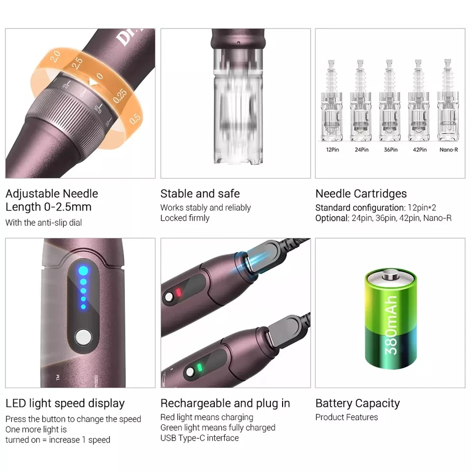 Dr.pen A10 Microneedle Dr Pen A10 Derma Pen With 32 Needles Electric Dermapen Professional Wrinkle Remover Pigment Removal