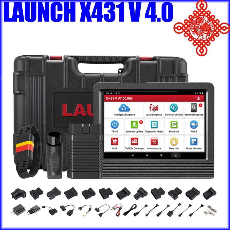 

LAUNCH X431 V V4.0 Pro Car Diagnostic Tools Auto OBD2 Scanner Full System ECU Coding Active Test Guide Function Free Shipping