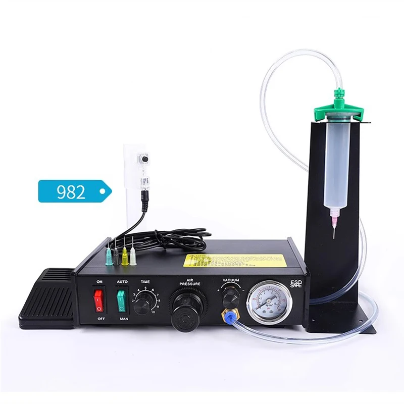 Epoxy Resin Dispenser 983A Automatic Dispensing Machine 110V/220V Epoxy Resin Semi-Automatic Liquid Glue Injection Machine Manual Pedal Dispenser