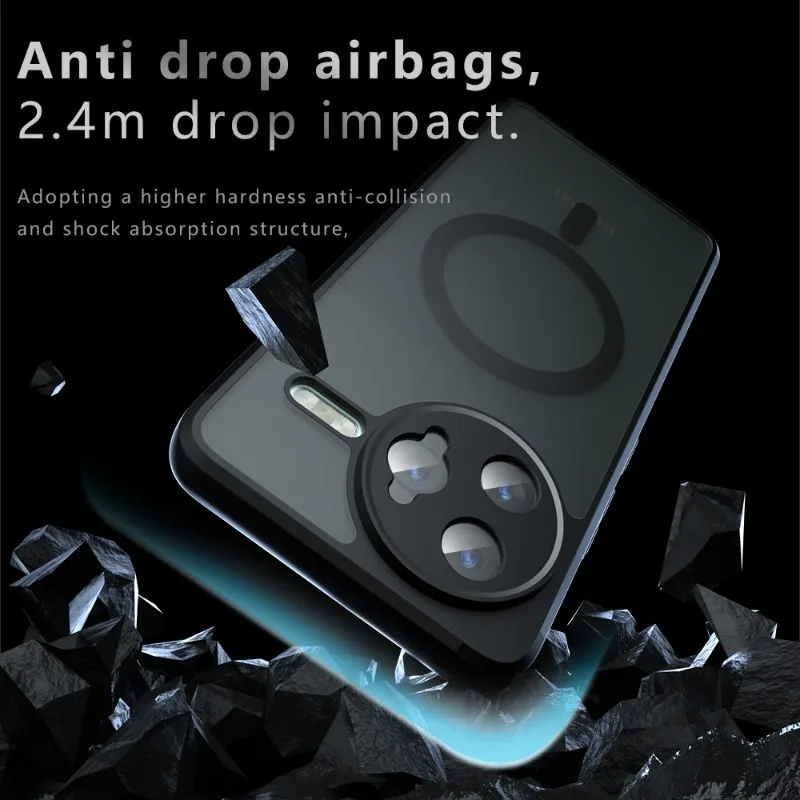 Magnetic Matte Frosted Back Cover with Wireless Charging Compatibility
