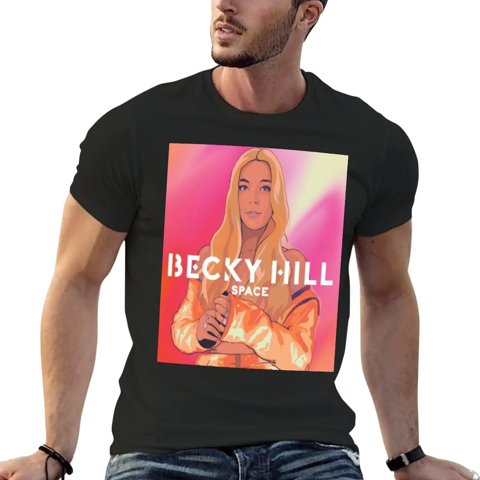 

Новинка, футболка Becky Hill, футболки на заказ, футболки оверсайз, блузка, Мужская футболка с коротким рукавом