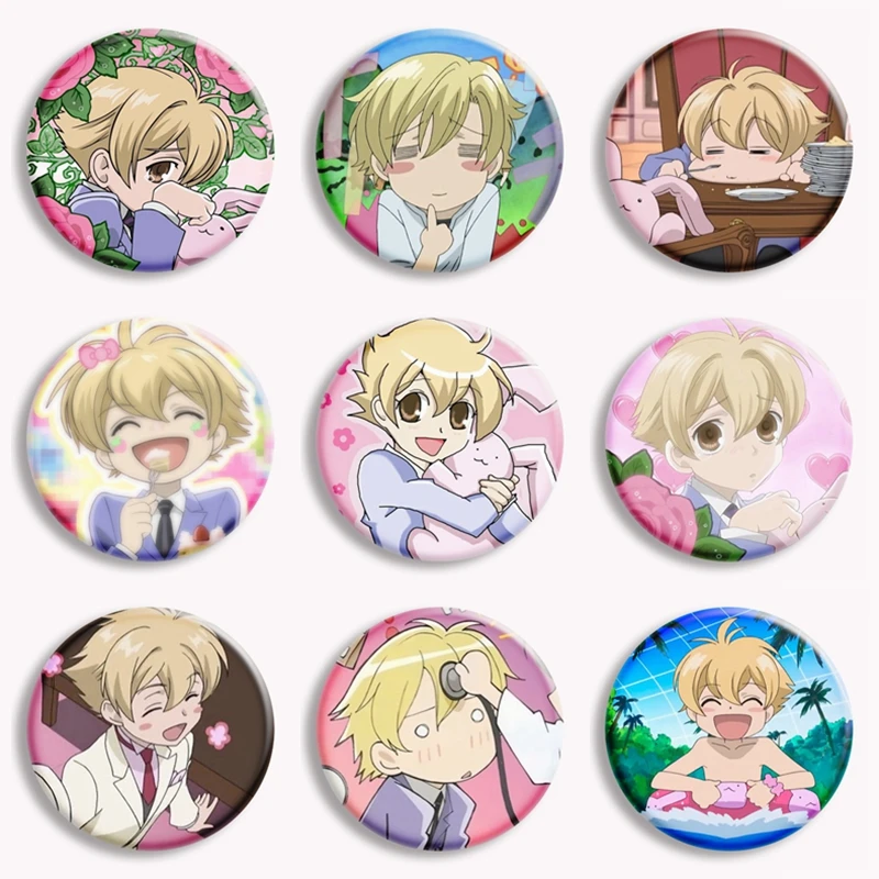 

Мягкая булавка для кнопки в стиле аниме Ouran для учащихся старшей школы, Милая брошь Senpai, аксессуары для сумок, креативные забавные аксессуары