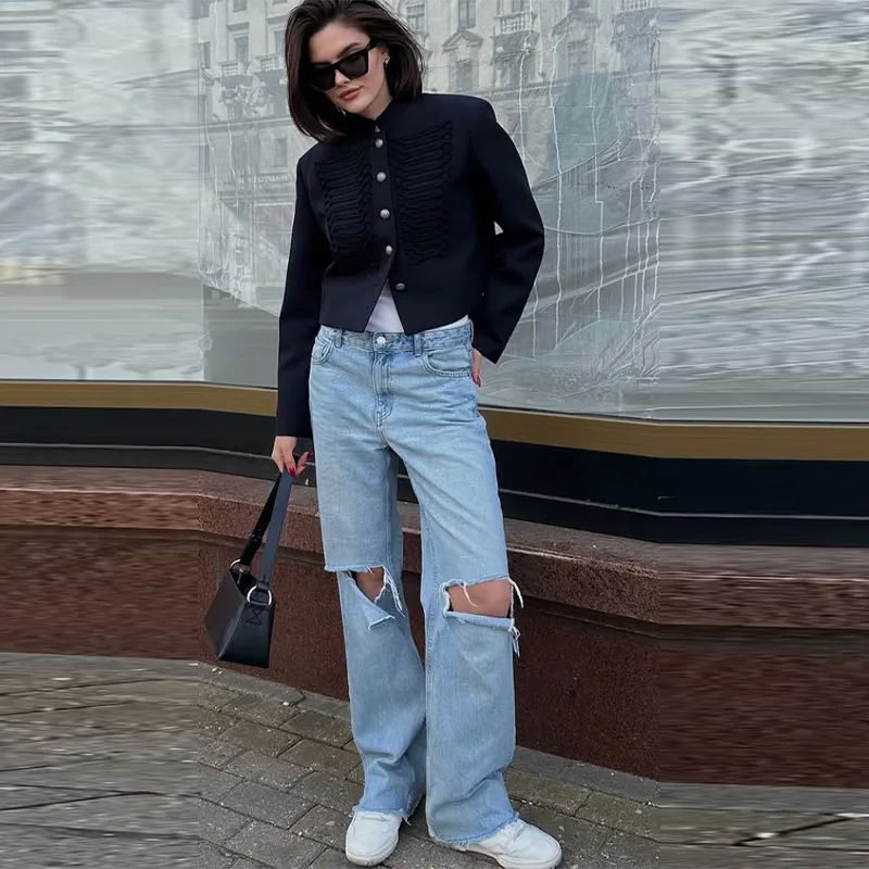 High Street Women's Jacket O-neck Single Breasted Solid Female Napoleon Jackets 2026 Spring New Chic Fashion Casual Lady Coat 23 S25cbc00ba6224e0b800947558662c766G