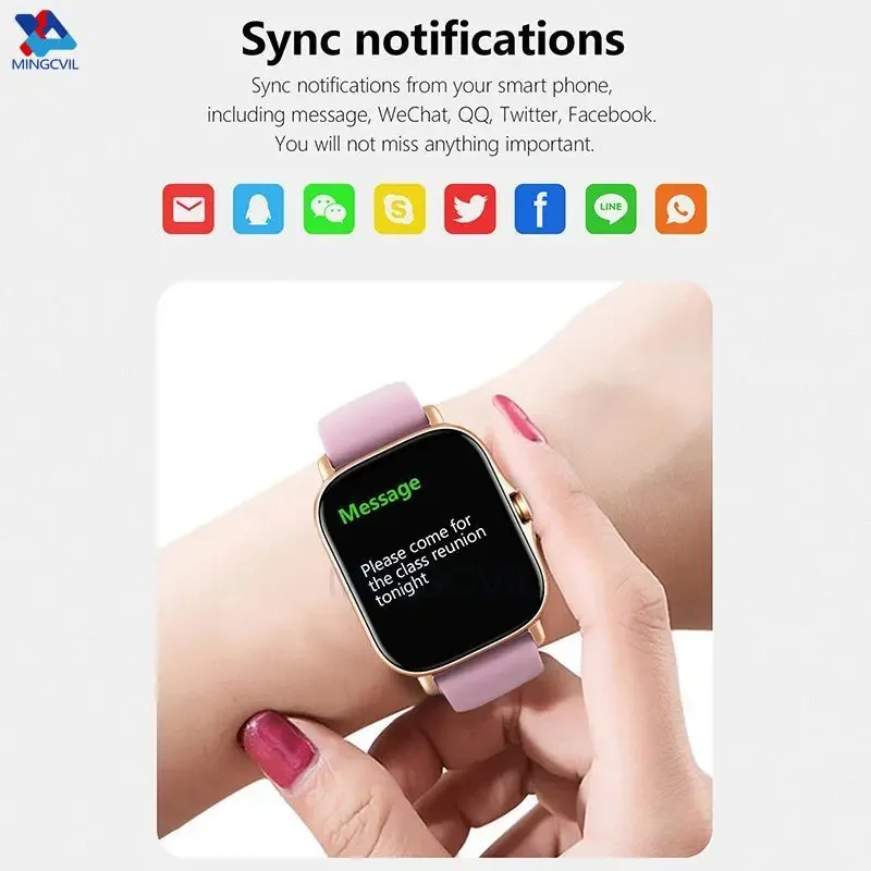 MINGCVIL Sports Smart Watch Fitness Clock Health Monitor Waterproof Smartwatch Wireless Call Watches For Xiaomi IOS Men Women 2