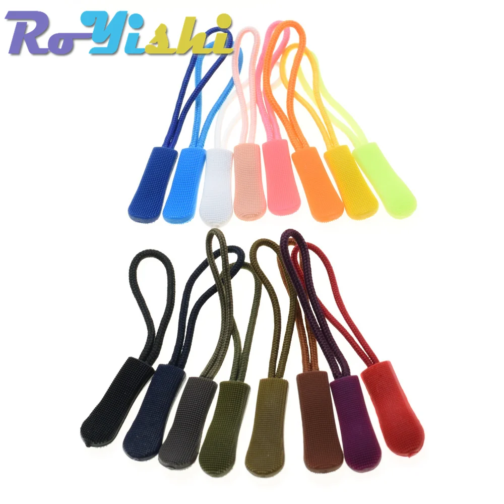 Zipper Pullers Zipper Accessories 10 Pcs/Pack Mix Color Cord Zipper Pull Puller End Strap For Apparel Travel Bag Accessories