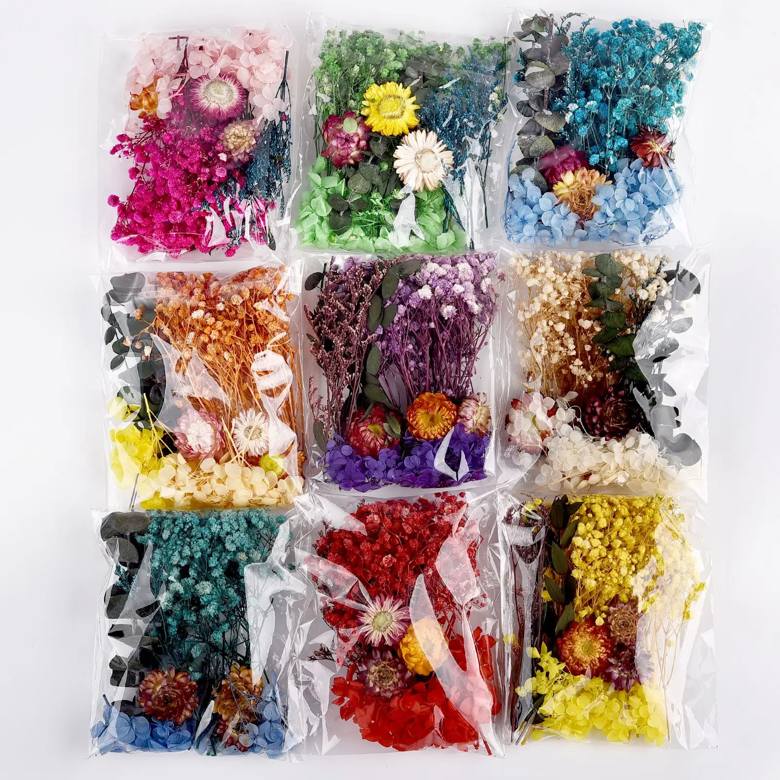 Mix di fiori secchi per gioielli in resina piante secche fiori pressati che fanno scatola di fiori secchi artigianali per strumento per la produzione di candele fai da te