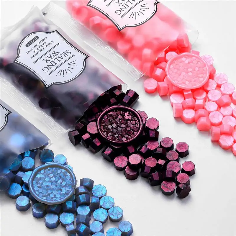 100Pc Glitter Sealing Wax Seal Stamp Wax Beads Scrapbook Material Wedding Birthday Party Invitation Stamp DIY Decoration