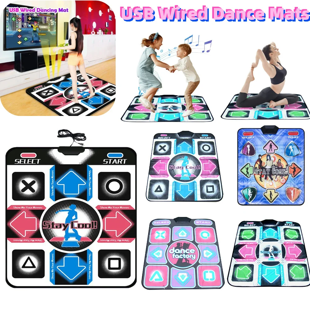 USB Wired Non-Slip Dance Mats Dancing Game Step Pad HD Foot Print Dancer Blanket Equipment