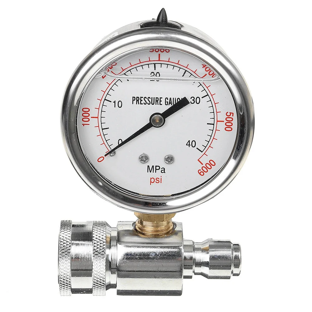 스테인레스 스틸?압력 세척기 압력 게이지 6000PSI/40MPa 3/8인치 QD 피팅 텔레스코픽 브러시 마이크로파이버 타월