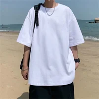 Mode solide Polyester T-shirts pour hommes t-shirt de base t-shirt décontracté hauts surdimensionnés qualité unisexe T-shirts courts T-shirts hommes vêtements 1