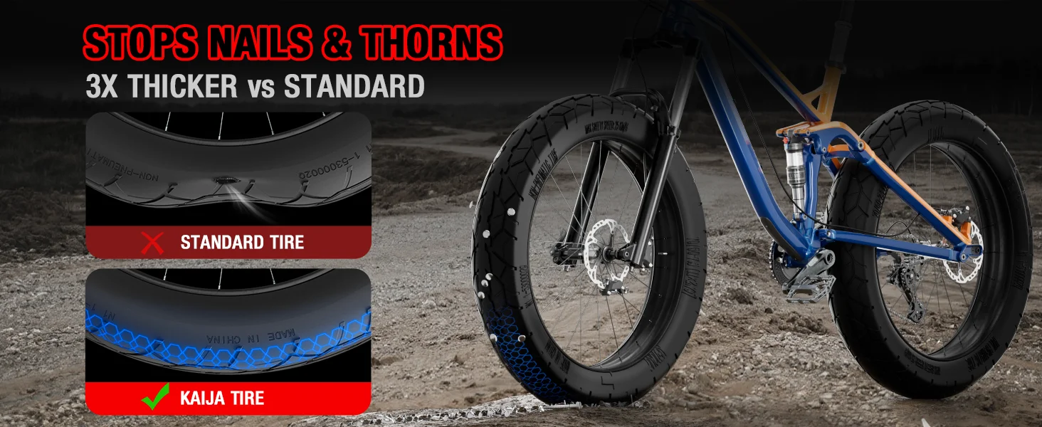Pannensicherer Reifeneinsatz, pannensicherer Schlauchschutz für 20 Zoll Fat Bike 20 x 4,0 Zoll Kai JA TIRE mit 15 mm Pannensichere Schicht – Detail 3