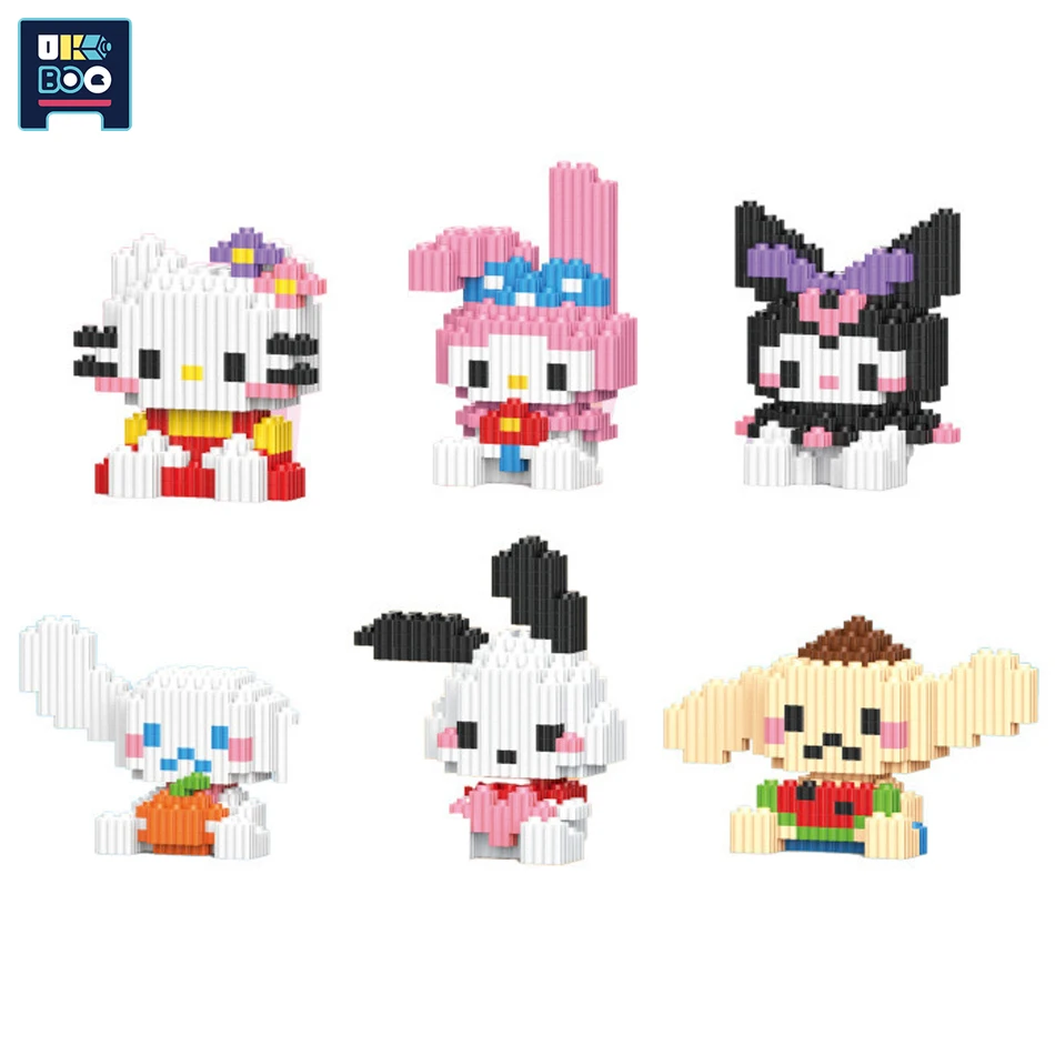 

MOC Friend Fashion Cartoon Japanese Anime Kulomis Melodys Micro Building Blocks Mini Ideas Bricks Creation Toy For Children Girl