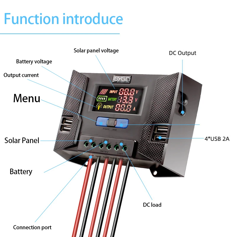 solar 12v 24v pwm pv controlador de