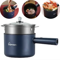 1.8L Multifunctional Electric Cooking Pot Mini Electric Hot Pot Smart Non-stick Rice Cooker Dormitory Cook Noodle Pot 110V/220V 1