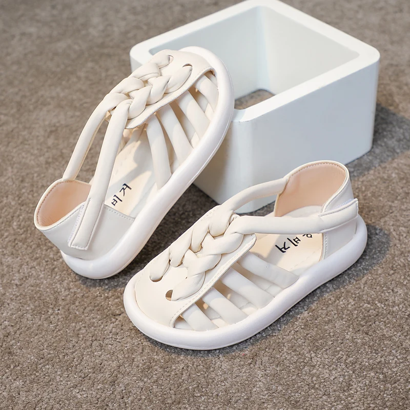 Leather Cage Sandals for Kids Summer Beach Play