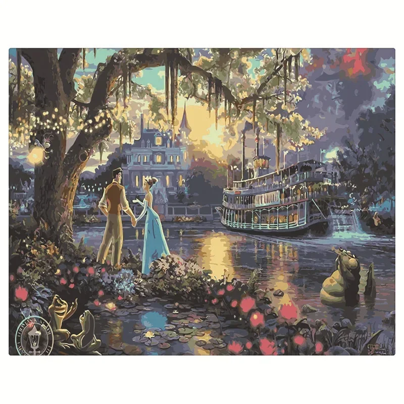 

22226-Tulip diy цифровая картина маслом Акриловая картина с цветами Взрывная ручная работа пейзаж картина