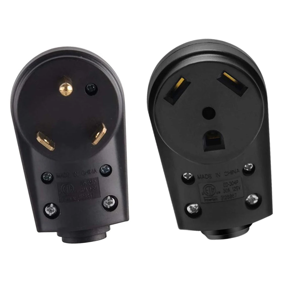 125V DC Rear Pull Ring Power Plugs RV 30 Amp Replacement Plug Caravan ...