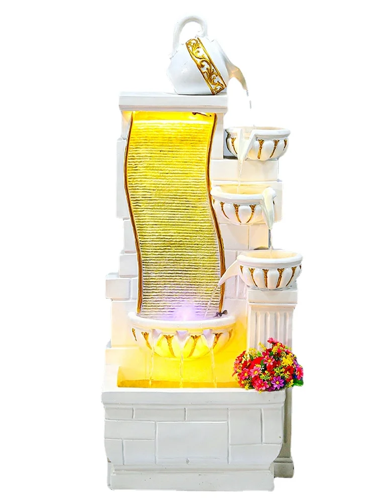 

ZC Water Curtain Wall European Fountain Floor Living Room Decoration